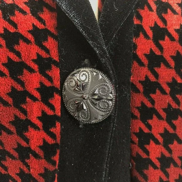 Coldwater Creek Velvet Duster Houndstooth Maxi Coat - Picture 9 of 9